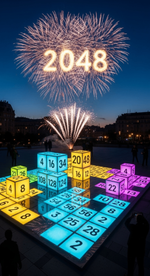 2048 花火パズルゲーム